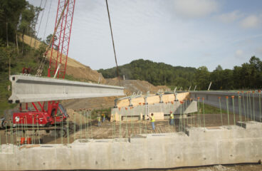 90 Tons of Concrete Beams Placed for New Bridge on Mountain Parkway