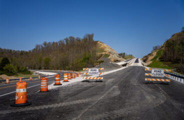 Road Curve Alert Along Mountain Parkway